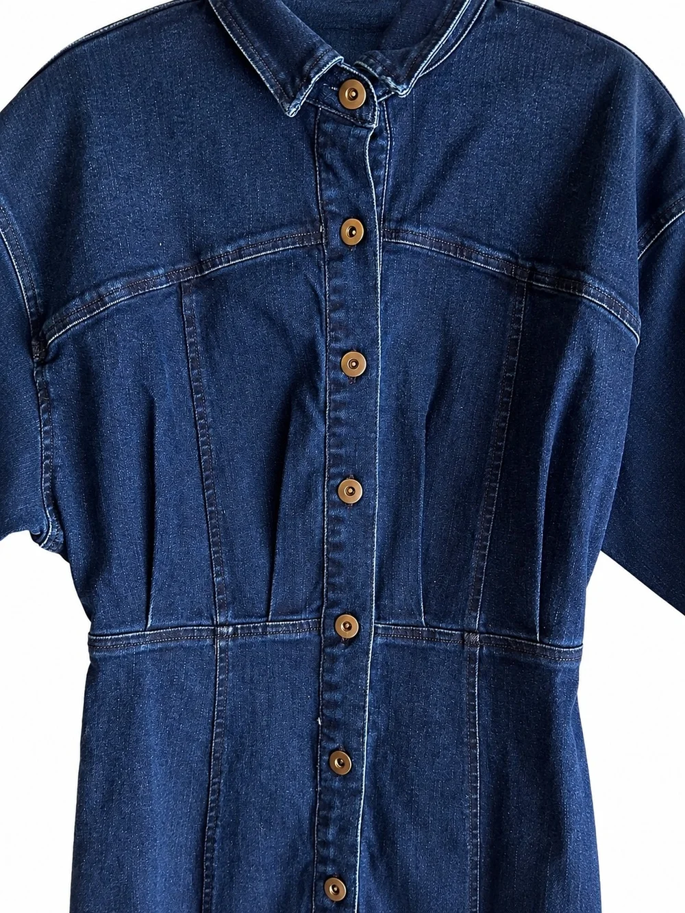 Free People Amber Denim Shirt Dress Size 2 NWT Button Front Long Sleeve Mini FP - Picture 3 of 14